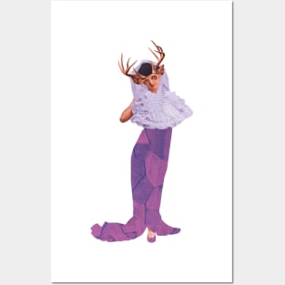 Deer Goddess Purple Magical Creature Posters and Art